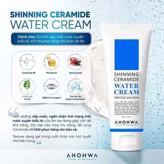 Kem Dưỡng Ẩm AHOHWA Shinning Ceramide Water Cream Dưỡng Trắng, Chống Lão Hoá 80g Duduhouse