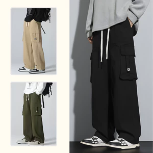 Quần Cargo Pants Nam Nữ Túi Hộp Ống Rộng Dáng Suông Chất Liệu Kaki Co Giãn Không Bai Xù K05