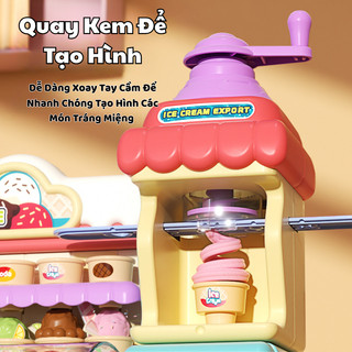 Đồ Chơi Máy Làm Kem Đất Nặn DIY 12-36 Màu Chất Liệu Tự Nhiên An Toàn, Sẵn Khuôn Và Dụng Cụ Tạo Hình Cho Bé Sáng Tạo