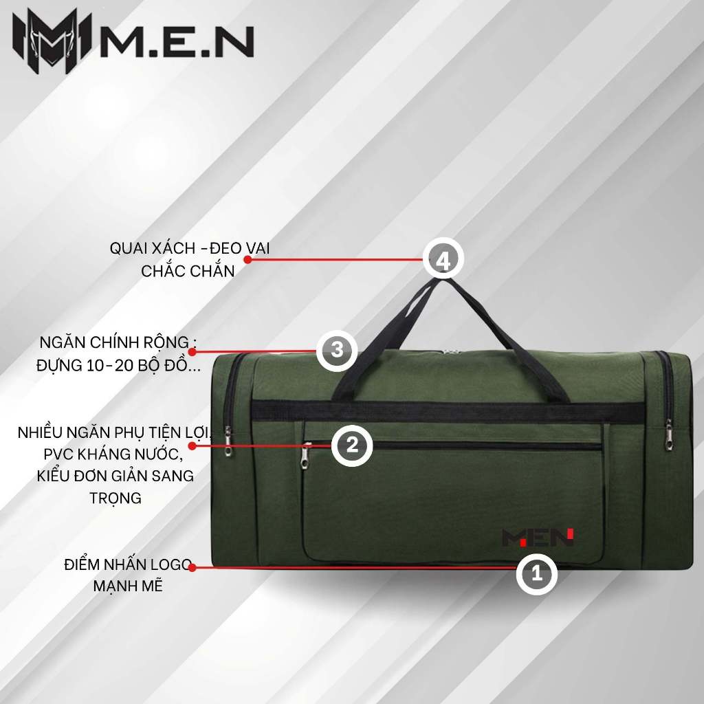 Túi trống du lịch 82CM Beslin M.E.N đen xanh [CHẤT LƯỢNG]