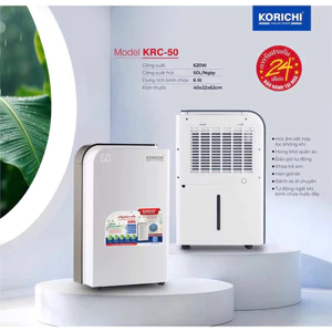 Máy Hút Ẩm KORICHI KRC-1150 50L/Ngày Công Suất 680W, Bình Chứa 8L, Khóa Trẻ Em, Hẹn Giờ, Hong Khô Quần