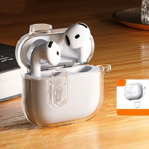 Vỏ bảo vệ tai nghe chống rơi tự động trong suốt dạng bật lên cho AirPods 4 2 3 thế hệ Pro Pro 2 Ốp lưng​​