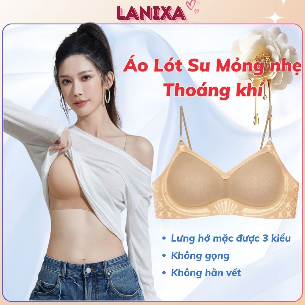 [Hàng loại 1] Áo ngực cao cấp su nữ vân sọc đệm mút mỏng nhẹ 3D nâng đỡ ngực tự nhiên LANIXA A925