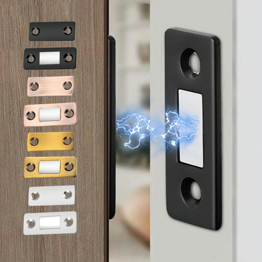 Nam Châm Gắn Cửa Lực Hút Cực Mạnh, Thép Siêu Bền, Keo 3M - Dán Chốt Tủ Quần Áo, Ngăn Kéo, Cửa Ra Vào Tiện Lợi