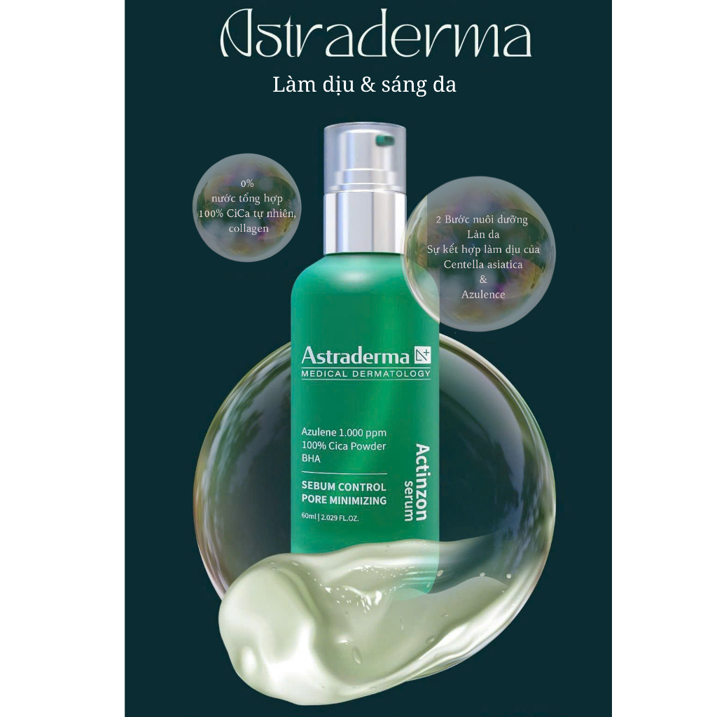 Serum Astraderma - Kiềm dầu giảm mụn Thu nhỏ lỗ chân lông 60ml