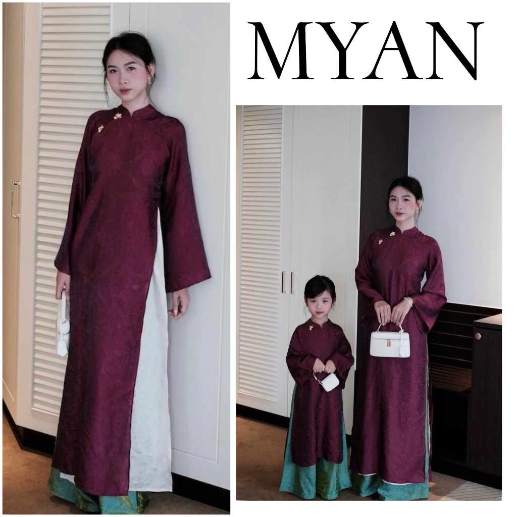 Áo dài AN VY, áo dài cách tân dáng suông 4 tà cao cấp óng ánh sang chảnh - Áo Dài Mỹ An