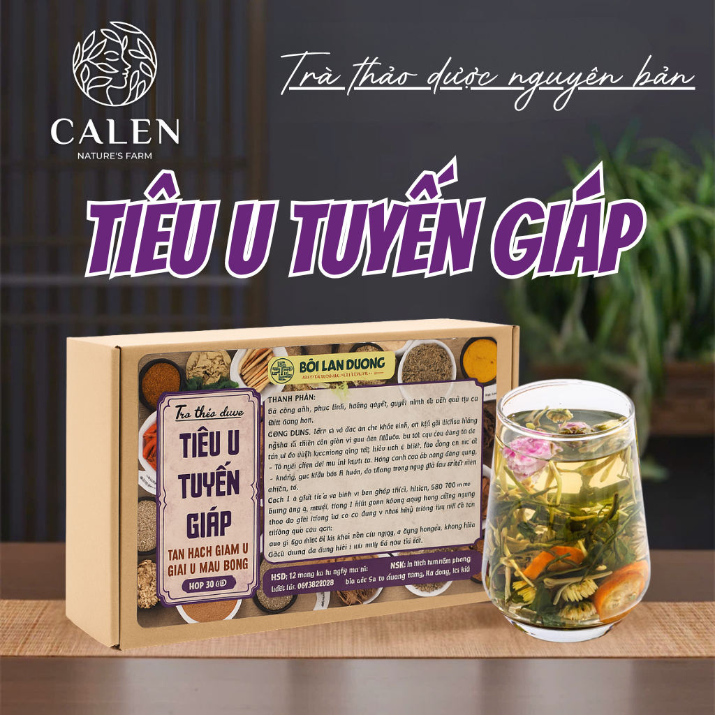 Trà thảo dược nguyên vị Calen tiêu u tuyến giáp, giảm u hạch, giải ứ máu đông bịch lớn 30 gói