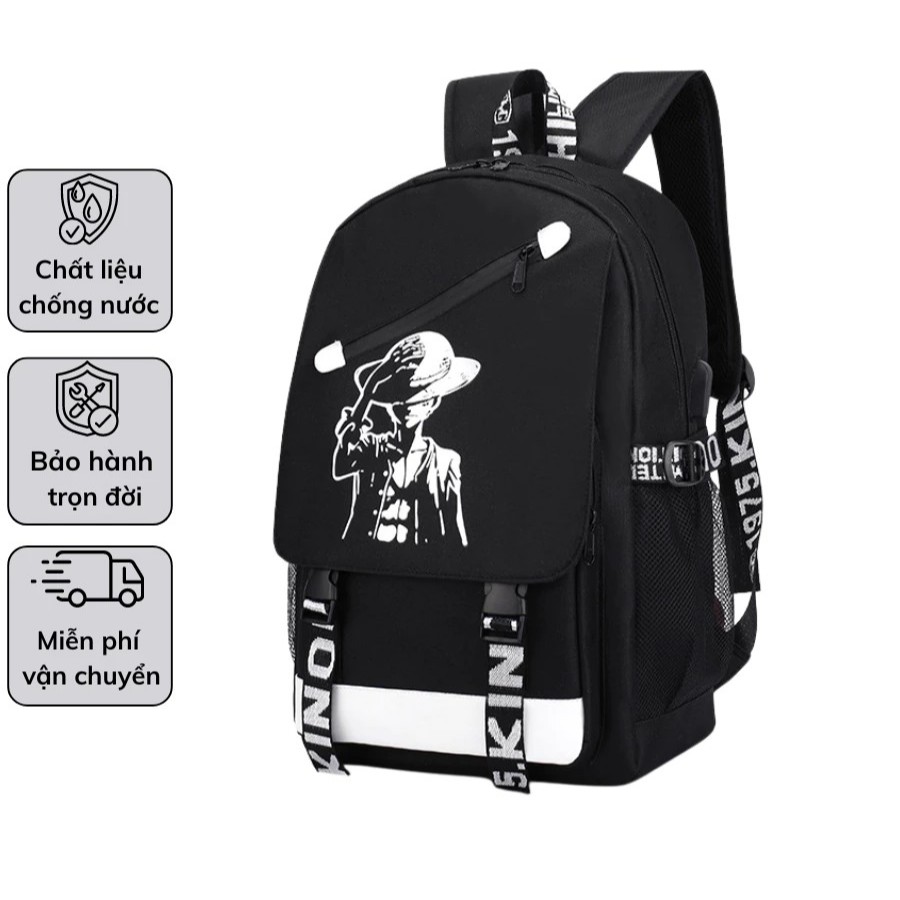 [Peinn] BALO UNISEX BoyMusic Và OnePiece THỜI TRANG. Balo Vải 3 Lớp Dày Chống Thấm Nước Mintas 300.