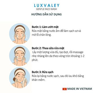 SỮA RỬA MẶT NGĂN NGỪA MỤN DƯỠNG TRẮNG LUXVALEY CHIẾT XUẤT DƯA LEO RAU MÁ AN TOÀN DỊU NHẸ PH 5.5