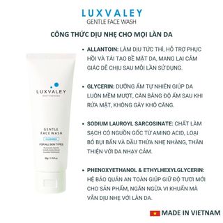 SỮA RỬA MẶT NGĂN NGỪA MỤN DƯỠNG TRẮNG LUXVALEY CHIẾT XUẤT DƯA LEO RAU MÁ AN TOÀN DỊU NHẸ PH 5.5