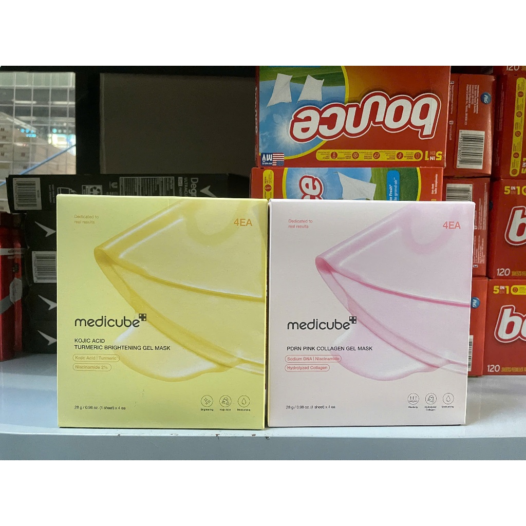 Hộp Mặt Nạ Thạch Sáng Da Medicube Kojic Acid Turmeric Brightening/PDRN Pink Collagen Gel Mask 28gx4