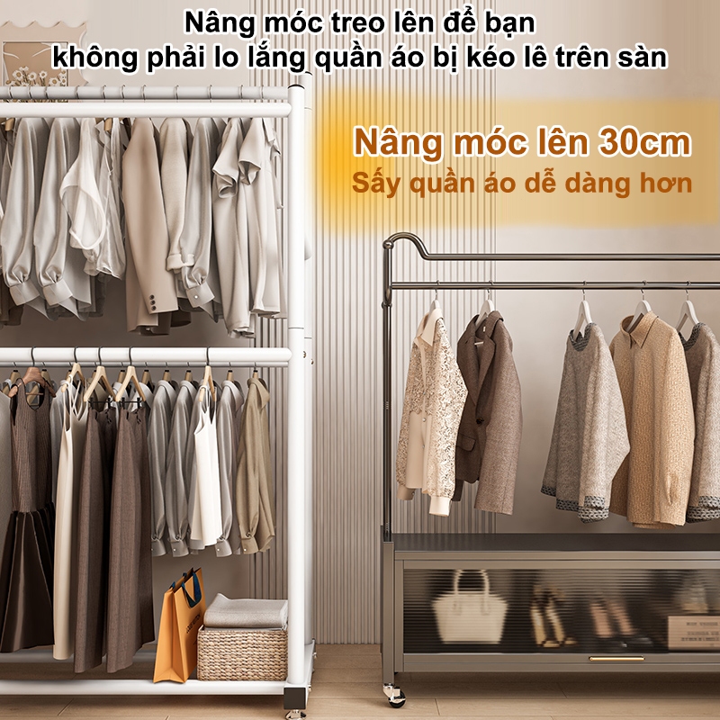 𝐎𝐥𝐢𝐟𝐞Kệ Treo Quần Ao 2 Tầng Móc Treo Quần Áo Đa Năng Khả Năng Chịu Tải Mạnh Mẽ Giá Treo Quần Áo Ổn Định Và Bền Bỉ
