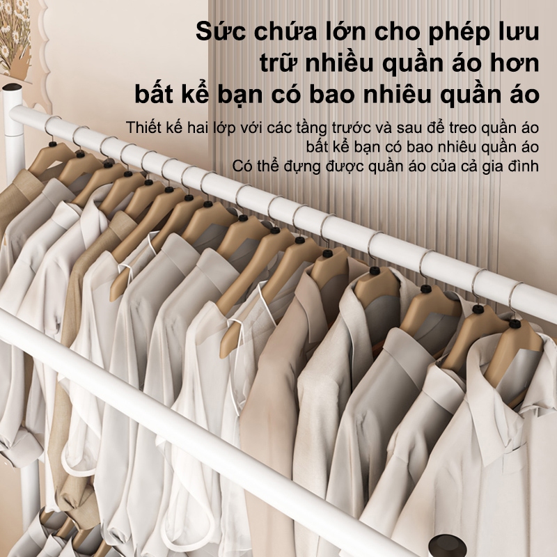 𝐎𝐥𝐢𝐟𝐞Kệ Treo Quần Ao 2 Tầng Móc Treo Quần Áo Đa Năng Khả Năng Chịu Tải Mạnh Mẽ Giá Treo Quần Áo Ổn Định Và Bền Bỉ