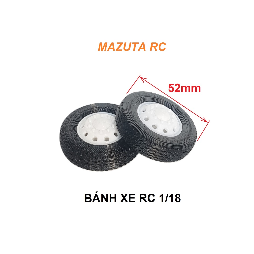 Cặp Bánh xe RC 1/18, dùng cho xe RC và xe mô hình 1/18, lốp xe 1:18 ...