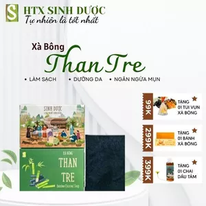 (BẢN MỚI ) Xà Bông Than Tre - làm sạch, ngăn ngừa hình thành mụn - Hợp Tác Xã Sinh Dược