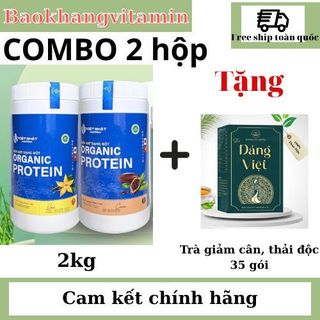 (Tặng trà thải độc Dáng việt) Combo 2h sữa hạt Organic Protein Việt nhật Nutrition 2kg