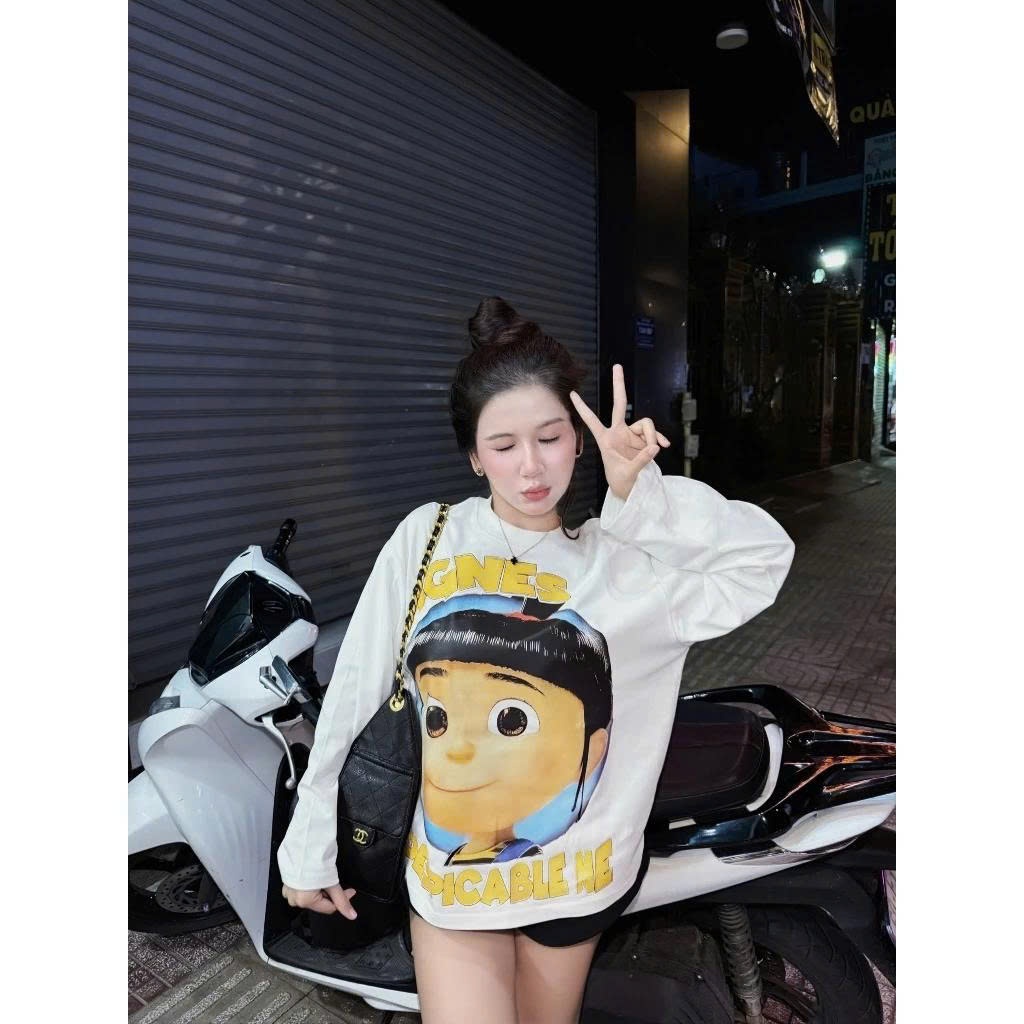 Áo Thun Tay Dài LongSleeve In Hình Dễ Thương Cotton 2 Chiều Dày Dặn Thoáng Mát Form Rộng Unisex