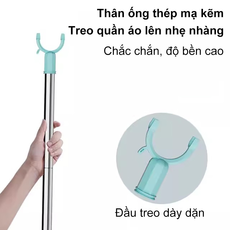 𝐎𝐥𝐢𝐟𝐞Cây Phơi Quần Áo Inox Kéo Dài 1M Cây Gậy Lấy Đồ Trên Cao Móc Treo Quần Áo