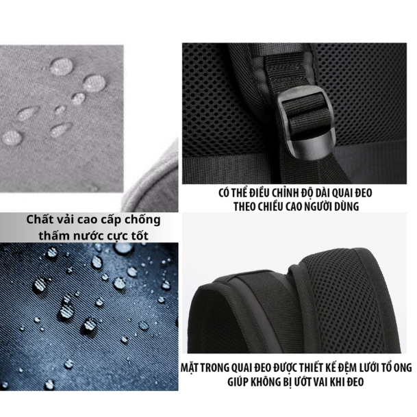 [Peinn] BACKPACK Thời Trang Nhiều Ngăn, Cặp Balo có ngăn chống sốc laptop 15.6icnh, balo MT-284