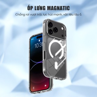 Ốp Lưng Trong Suốt Popkon Cho iPhone 17 Pro Max Vòng Từ Tính Sạc Không Dây