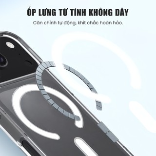 Ốp Lưng Trong Suốt Popkon Cho iPhone 17 Pro Max Vòng Từ Tính Sạc Không Dây