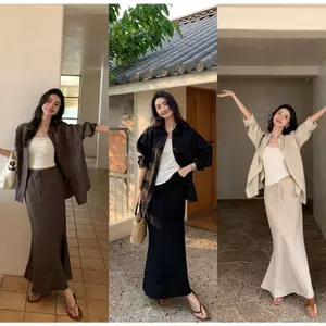 𝗖𝗮𝗿𝗮 𝗦𝗵𝗶𝗿𝘁 𝗟𝗶𝗻𝗲𝗻 - Chân váy Linen đuôi cá + Áo sơ mi BEELY
