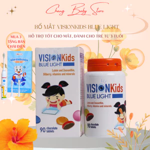 Kẹo sáng mắt cho bé Vision Kids Blue Light - Bảo vệ mắt bé khỏi ánh sáng xanh hộp 90 viên