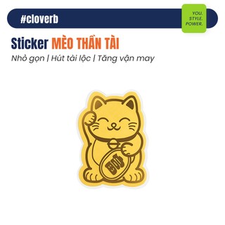 Sticker Mèo Thần Tài Ánh Kim Mini Dán Trang Trí Ốp Lưng Ví Túi Xách