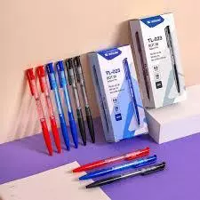 Bút bi Thiên Long TL-023 ngòi 0.8mm mực 3 màu xanh/đỏ/đen nét mực đều đậm