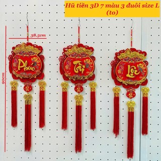 Mẫu mới 2026 Dây treo Hũ Tiền 3D 7 màu -3 đuôi decor trang trí lễ tết, nhà cửa, nhà hàng...
