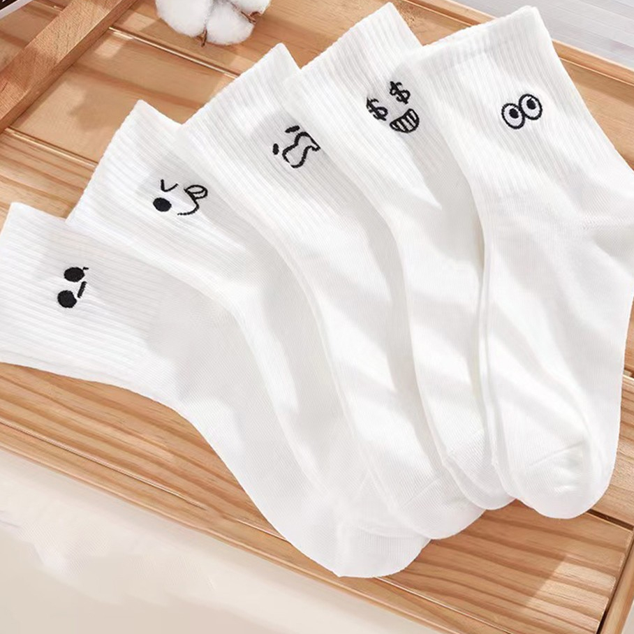 [Peinn] Tất, Vớ Trắng Cổ Trung Họa Tiết Biểu Cảm Hoạt Hình Dễ Thương Dành Cho Nữ tt39 LILIRIA TTD72