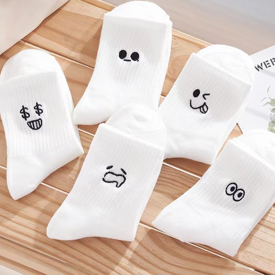 [Peinn] Tất, Vớ Trắng Cổ Trung Họa Tiết Biểu Cảm Hoạt Hình Dễ Thương Dành Cho Nữ tt39 LILIRIA TTD72