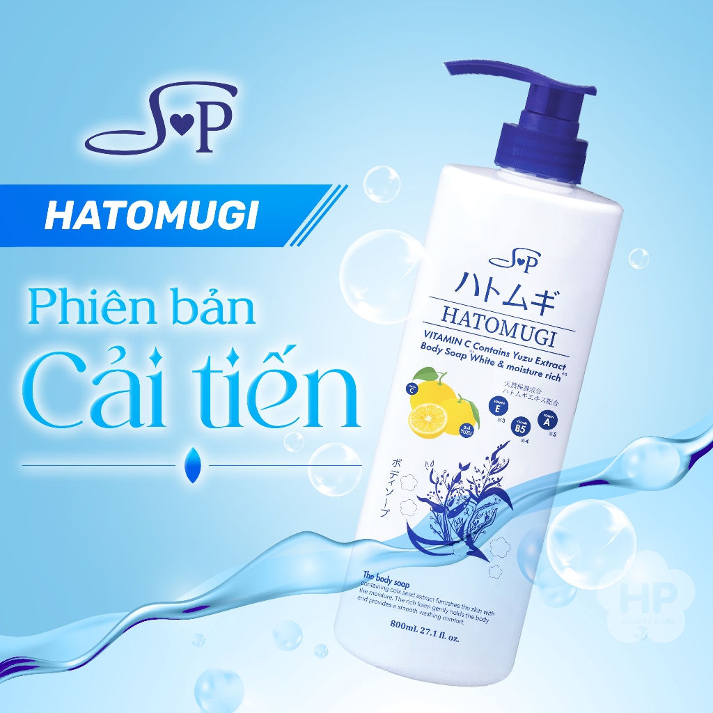 Sữa Tắm Giúp Cấp Ảm Và Dưỡng Sạch Mịn Màng S P Hatomugi Body Soap White & Moisture Rich (800mL)