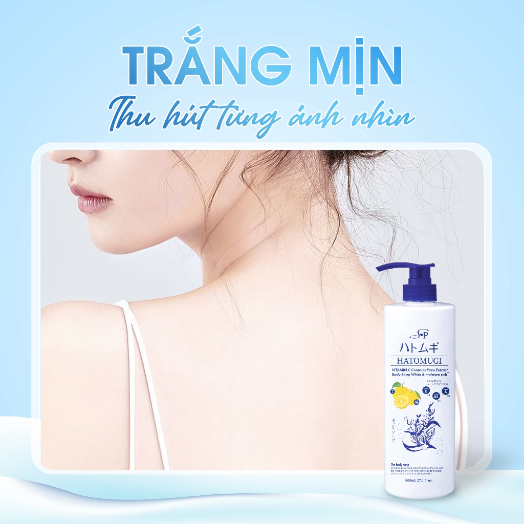 Sữa Tắm Giúp Cấp Ảm Và Dưỡng Sạch Mịn Màng S P Hatomugi Body Soap White & Moisture Rich (800mL)