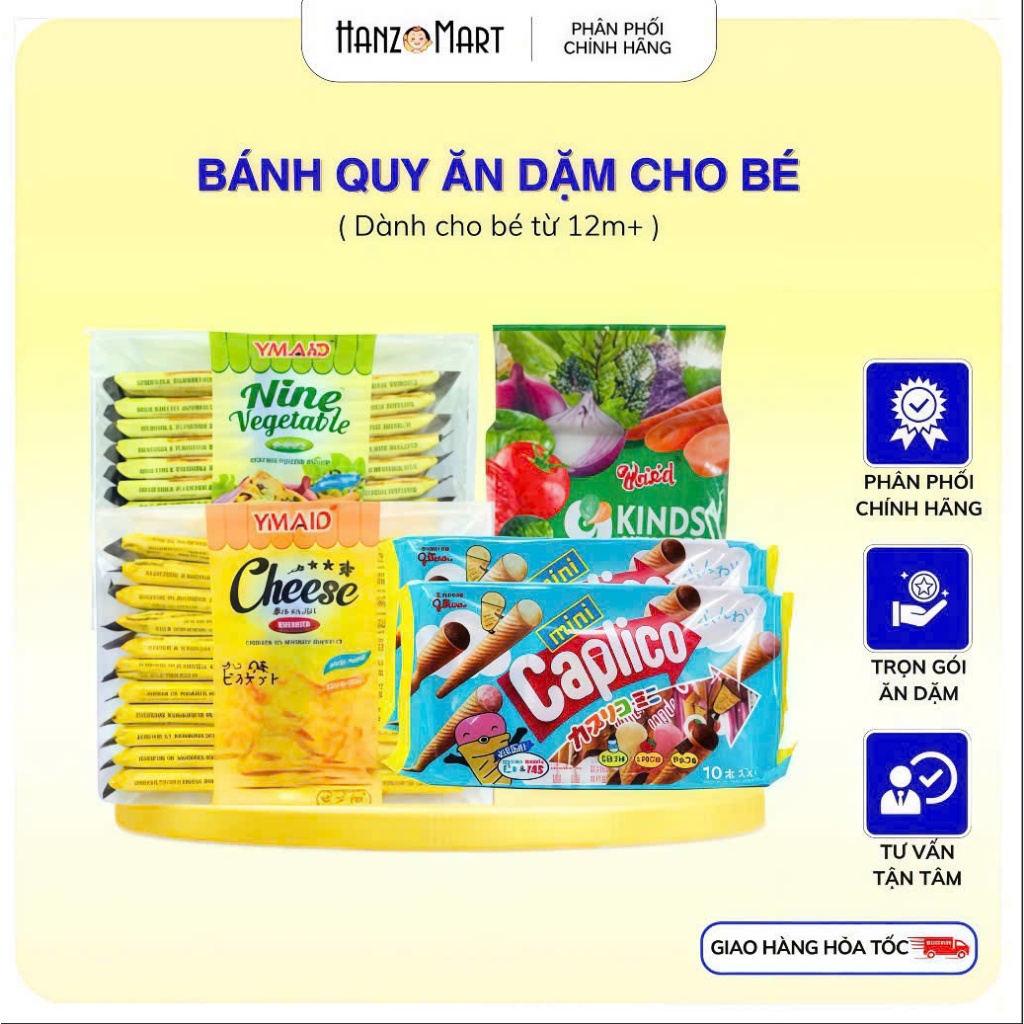 Bánh ăn dặm cho bé bánh quy ăn dặm cho bé vị rau củ YMAID 228G (1y+)
