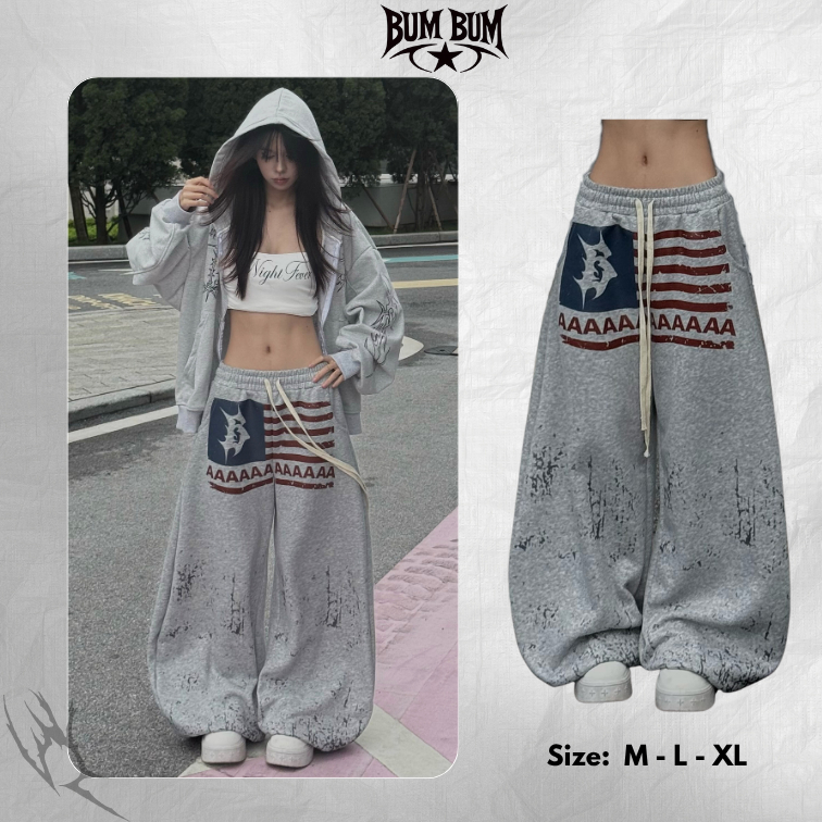[DEAL MỞ BÁN] Quần Nỉ Ống Cong hiệu ứng loang phong cách streetwear (không xù lông) - Bum Bum Stu