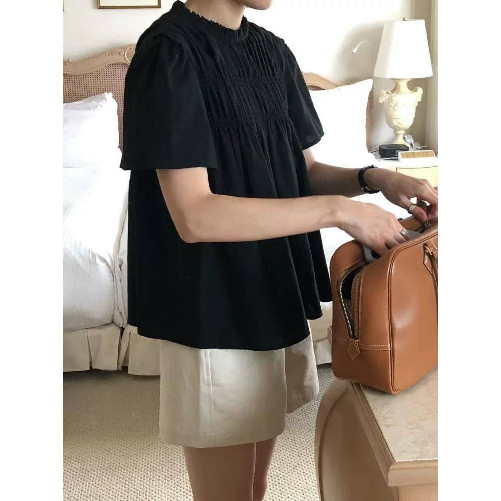 𝗝𝗼𝗹𝗶𝗲 𝘀𝗵𝗶𝗿𝘁  - Áo Linen nhún cổ xuông BEELY