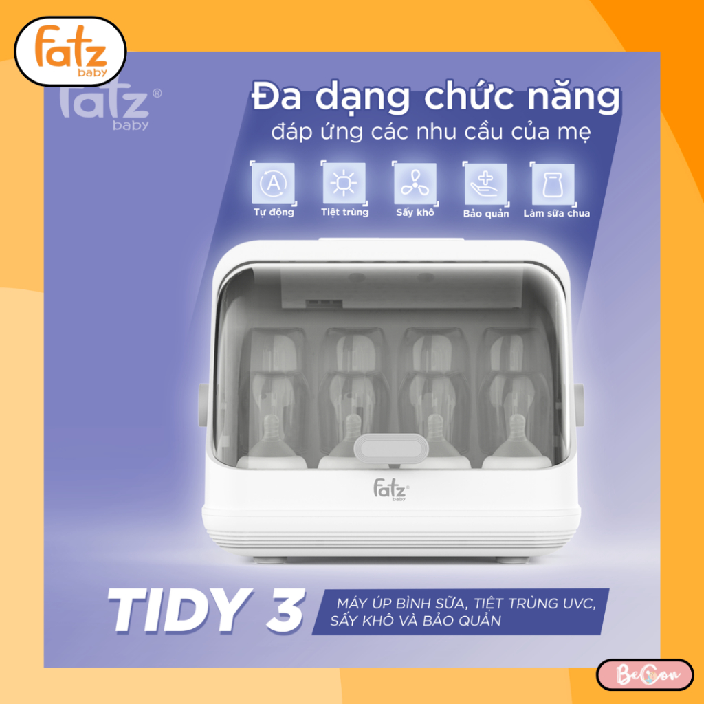 Máy úp bình sữa, tiệt trùng UVC, sấy khô và bảo quản FATZ BABY Tidy 3 FB4601HB dung tích 20 lít