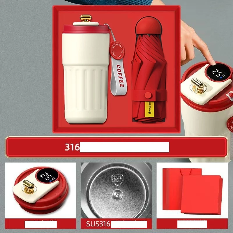 Set Quà Tặng Sang Trọng – Bình Giữ Nhiệt + Ô Gấp Hoặc Máy Massage – quà tốt nghiệp, quà tặng doanh n