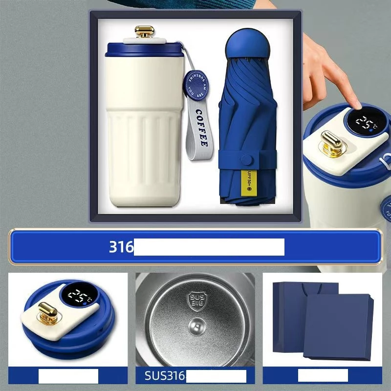 Set Quà Tặng Sang Trọng – Bình Giữ Nhiệt + Ô Gấp Hoặc Máy Massage – quà tốt nghiệp, quà tặng doanh n