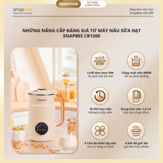[CHÍNH HÃNG] Máy Nấu Sữa Hạt Đa Năng Mini Snapbee CB1200 1.2L – 9 Chức Năng, Inox 304, Tặng Xửng