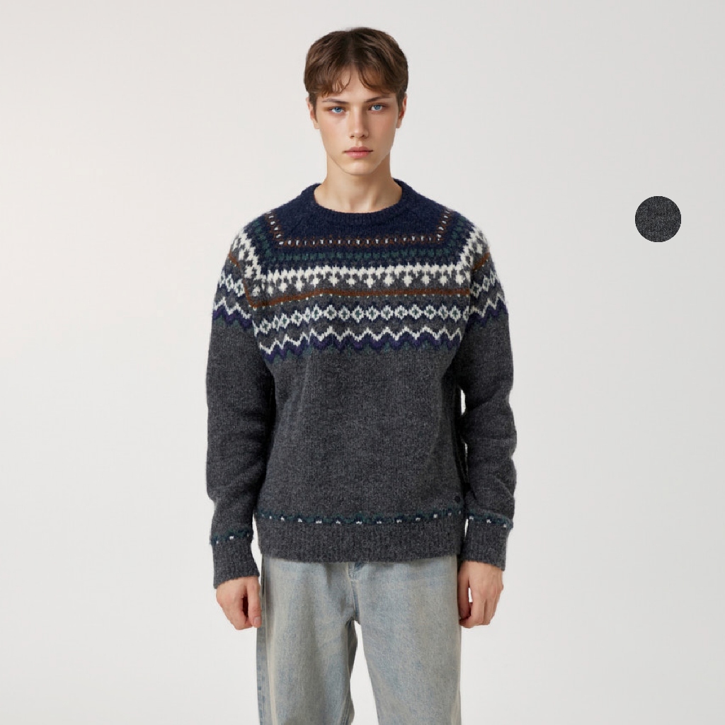 Áo Len WHO.A.U Fair Isle Pullover(U)_WHKAF4V22U