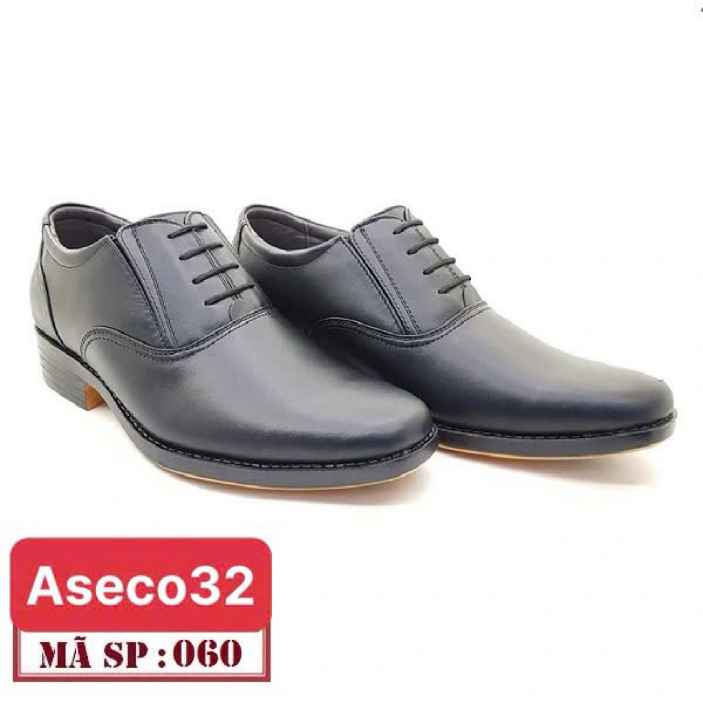Giày Da Nam Oxford ASECO 060, Da Bò Fullgrain Cao Cấp, Lót Da Cừu Êm Mềm, Đế Nhẹ Bền