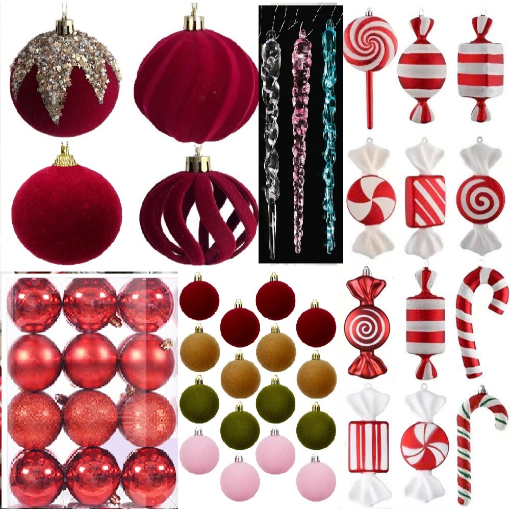 Hộp châu trang trí Noel đẹp nhiều kiểu treo cây thông Giáng Sinh - Quả bóng giáng sinh quả cầu Noel