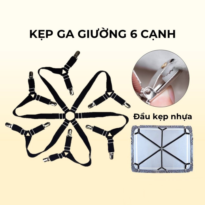 [HCM]Dây kẹp cố định ga giường 3 mặt 6 cạnh tiện lợi Fashinrandy