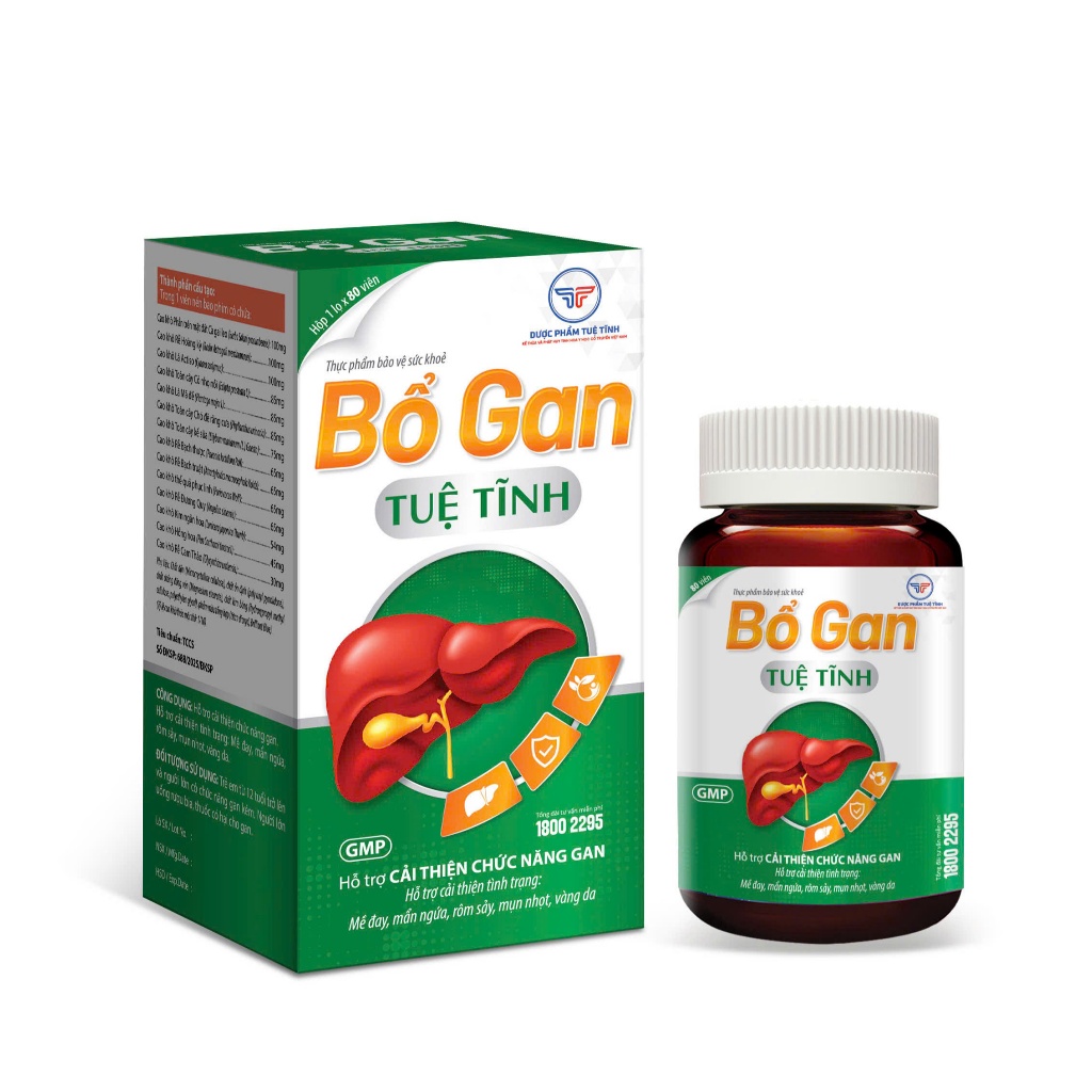 Viên Uống Bổ Gan Tuệ Tĩnh, Hỗ Trợ Cải Thiện Chức Năng Gan, Nóng Gan, Hạ Men Gan, Mẩn Ngứa, Vàng Da