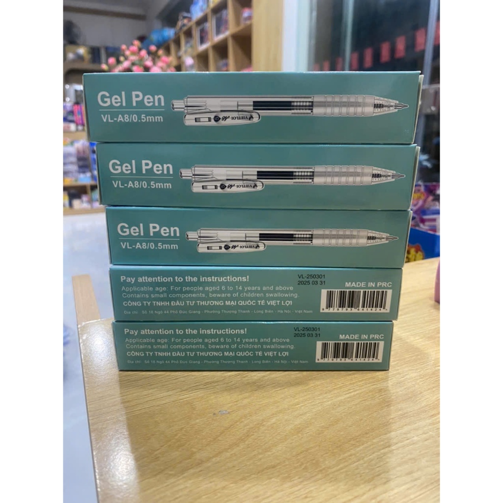 Bút bi bấm mực Gel VIỆT LỢI mực xanh, đen đỏ - VLA8