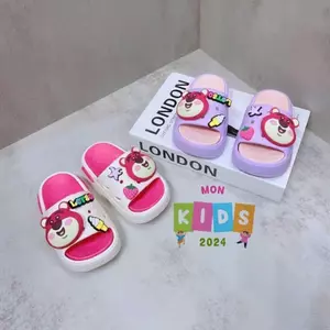 Dép Trẻ Em Gấu Dâu Lotso Dễ Thương, Nhựa EVA Siêu Nhẹ, Siêu Mềm Cho Bé Gái 2 - 10 Tuổi.