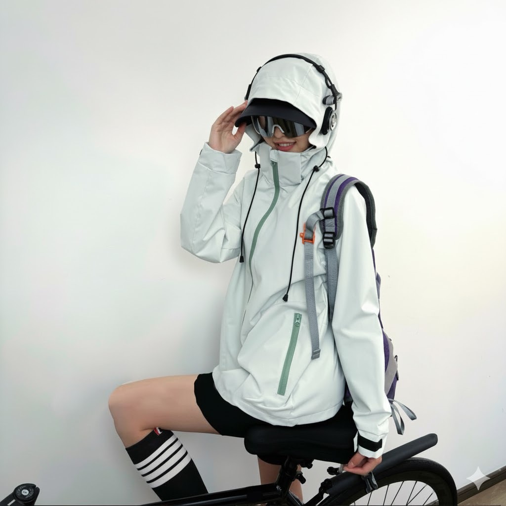 Áo Khoác Gió Trekking Nam Nữ Unisex Thể Thao Form Vừa Có Mũ – Chống Nước, Chống Nắng, Chống Gió – Áo Gió Basic Đi Xe Đạp