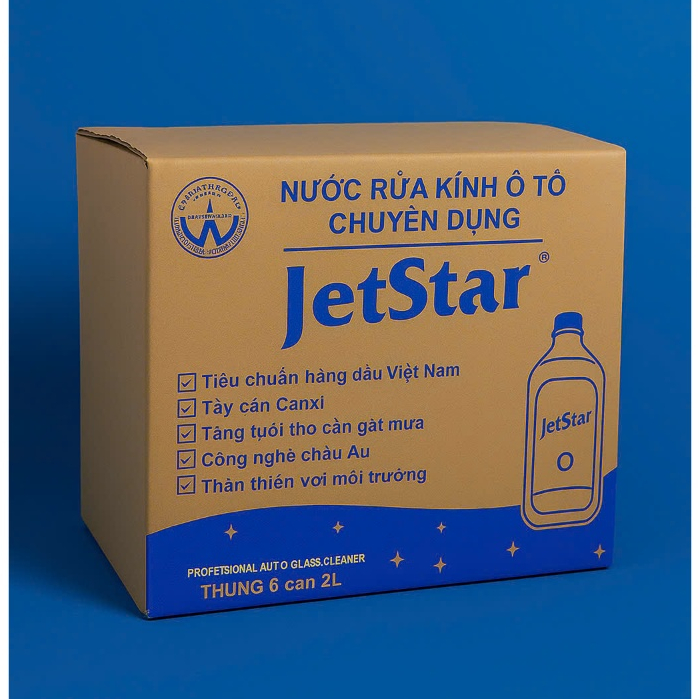 [Thùng 4 Can 2 Lít] Nước Rửa Kính Ô Tô JetStar Cao Cấp Chính Hãng